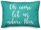 Oh Come Let Us Adore Him, Teal 14x20 Lumbar Pillow