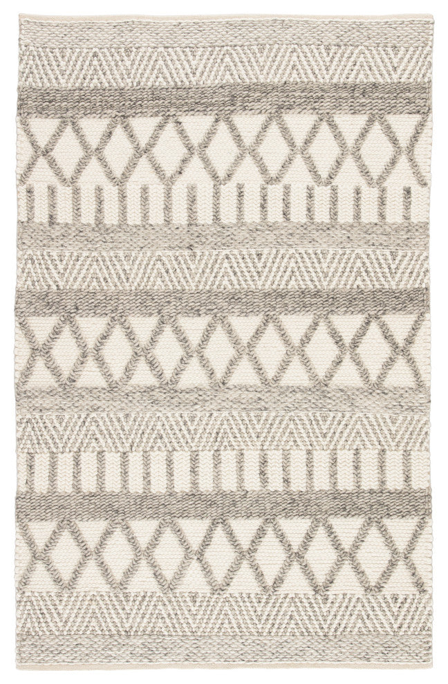 Jaipur Living Sandhurst Handmade Geometric Gray/White Area Rug, 5'x8'