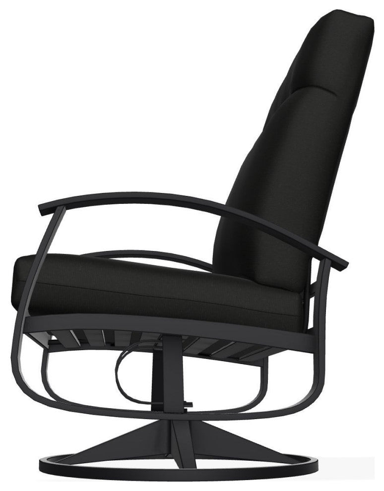 Belle Isle Cushion Deep Seat Outdoor Swivel Rocker, Black/Black