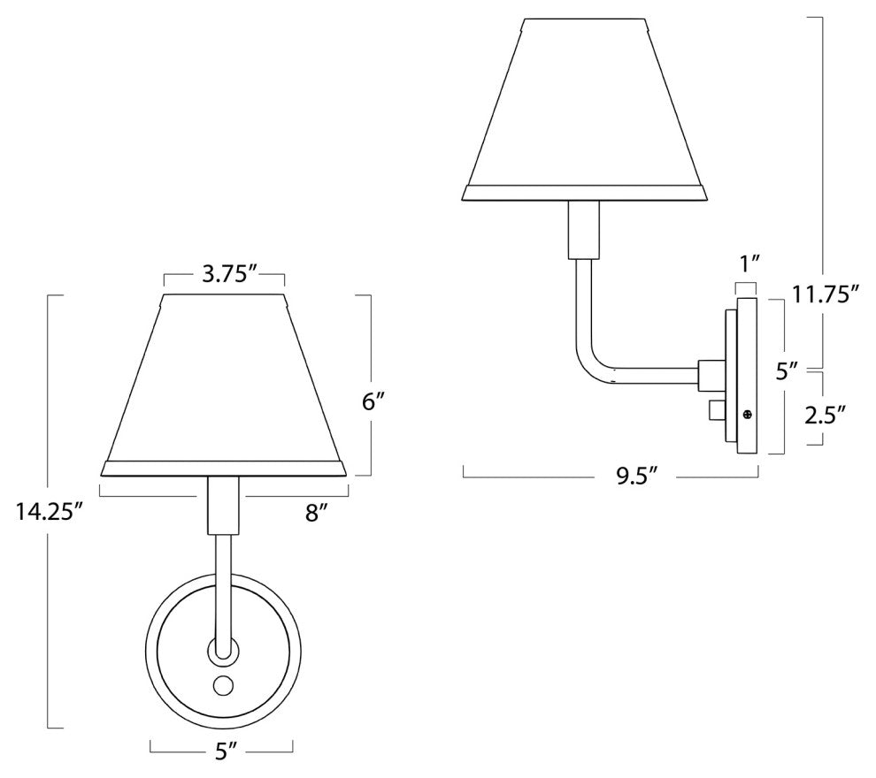 Polly Sconce Single, Natural Brass With Rattan Shade