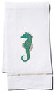 Seahorse Fingertip Towel, White Linen