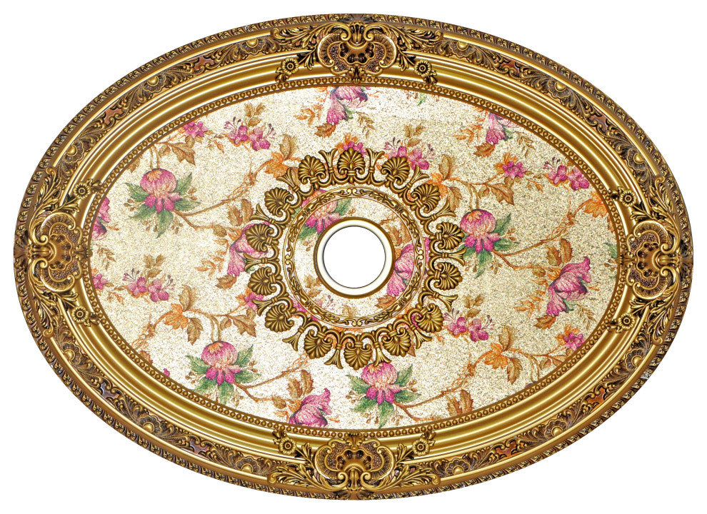 Artistry Lighting, Oval 43"x32" Antique Gold Ceiling Medallion (ART0811-F-096)