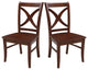 Set of Two Vineyard Curved X Back Chairs, Espresso