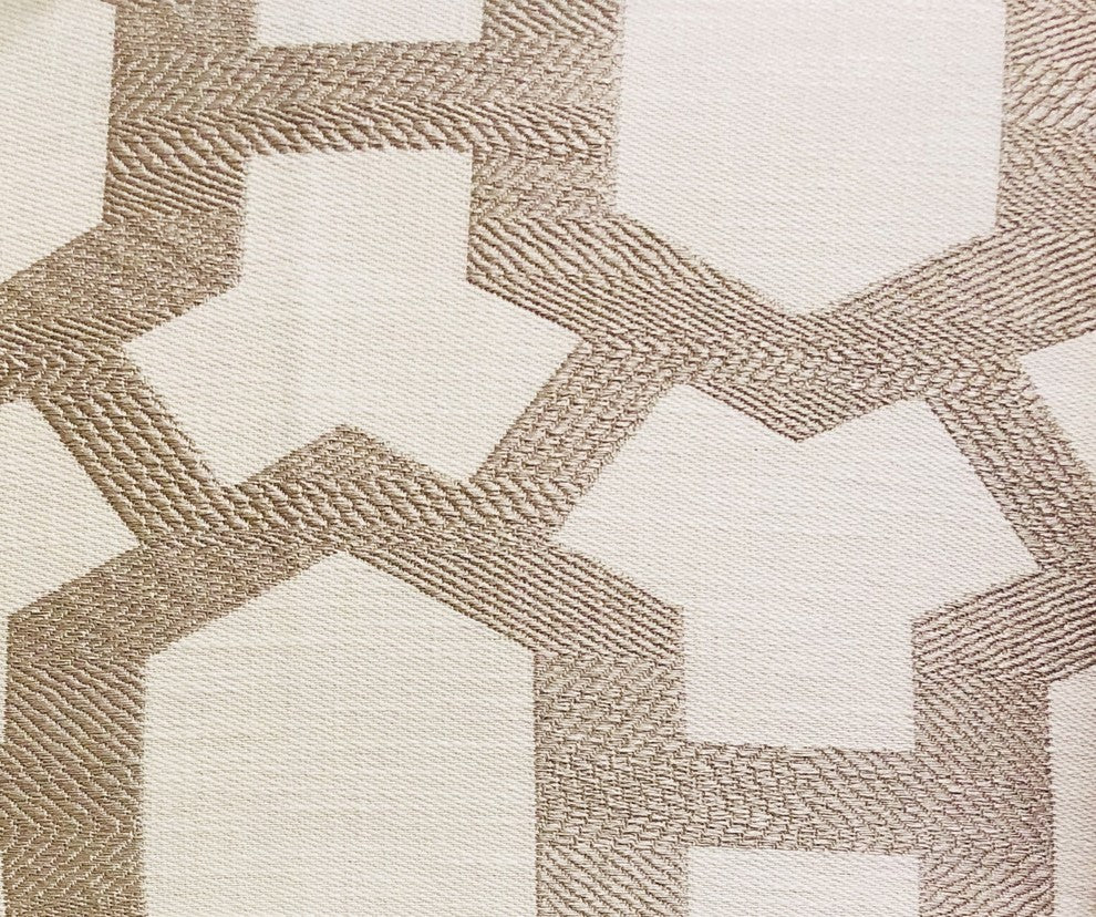 Linked Charisma Luxury Throw Pillow in Beige and Brown Tones, 24"x24"