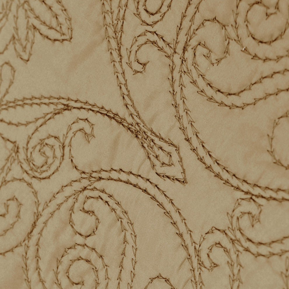 Damask Embroidered Quilted 4 Piece Bed Spread Sets, Incense, King