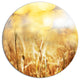 Brown Wheat Plants In Field, Floral Round Metal Wall Art, 23"