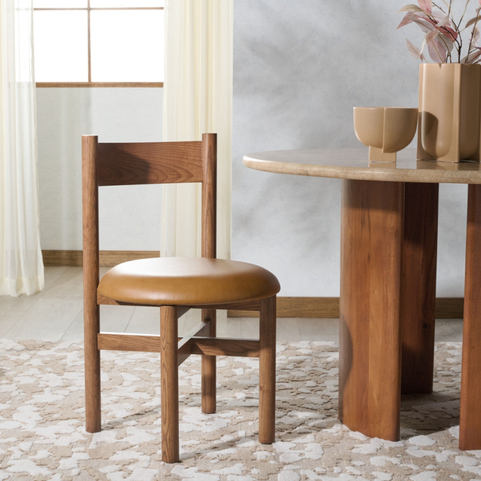 Safavieh Couture Tayla Dining Chair, Walnut/Brown