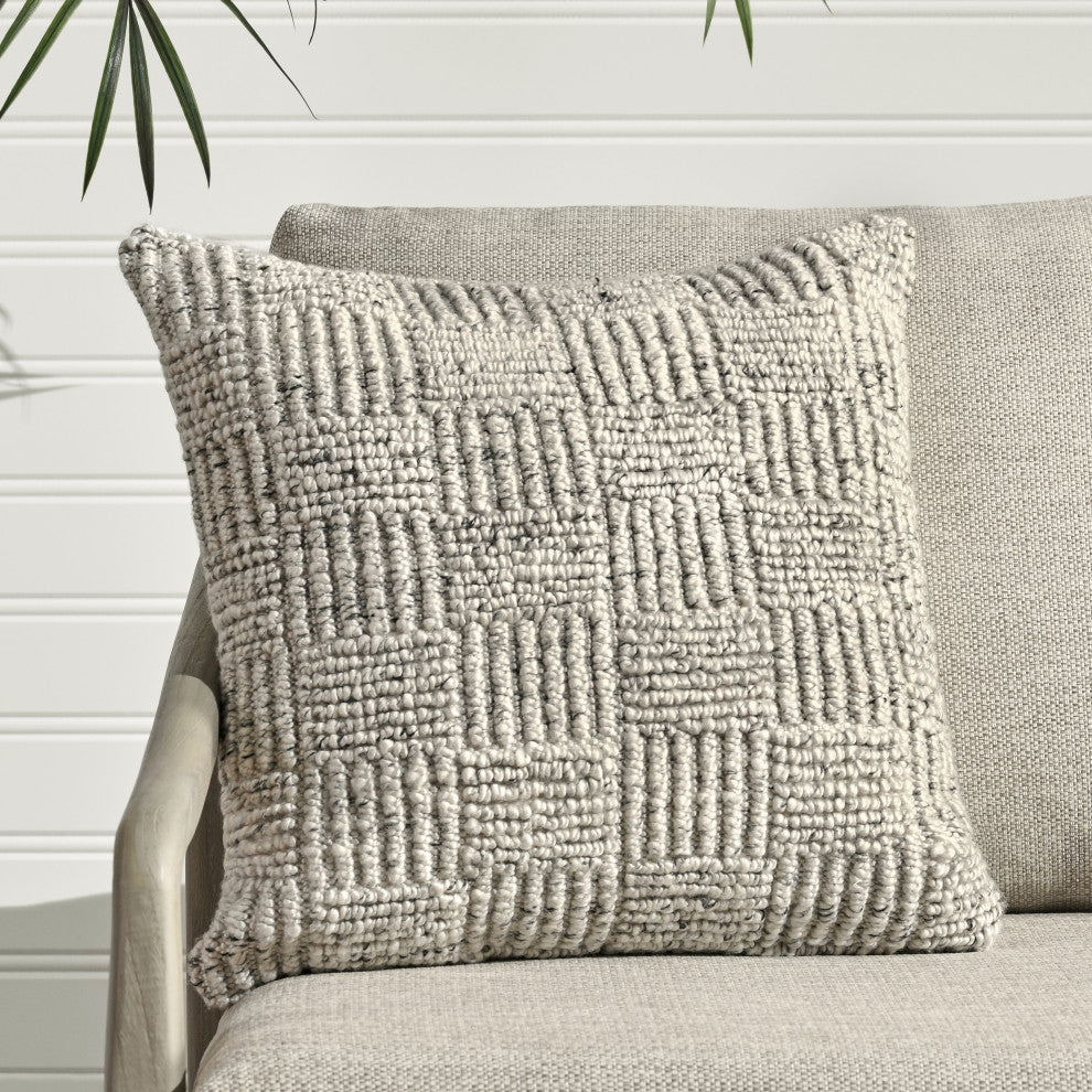 Shades Recycled Fabric Fabric Throw Pillow by Kosas Home, Ivory, 22x22