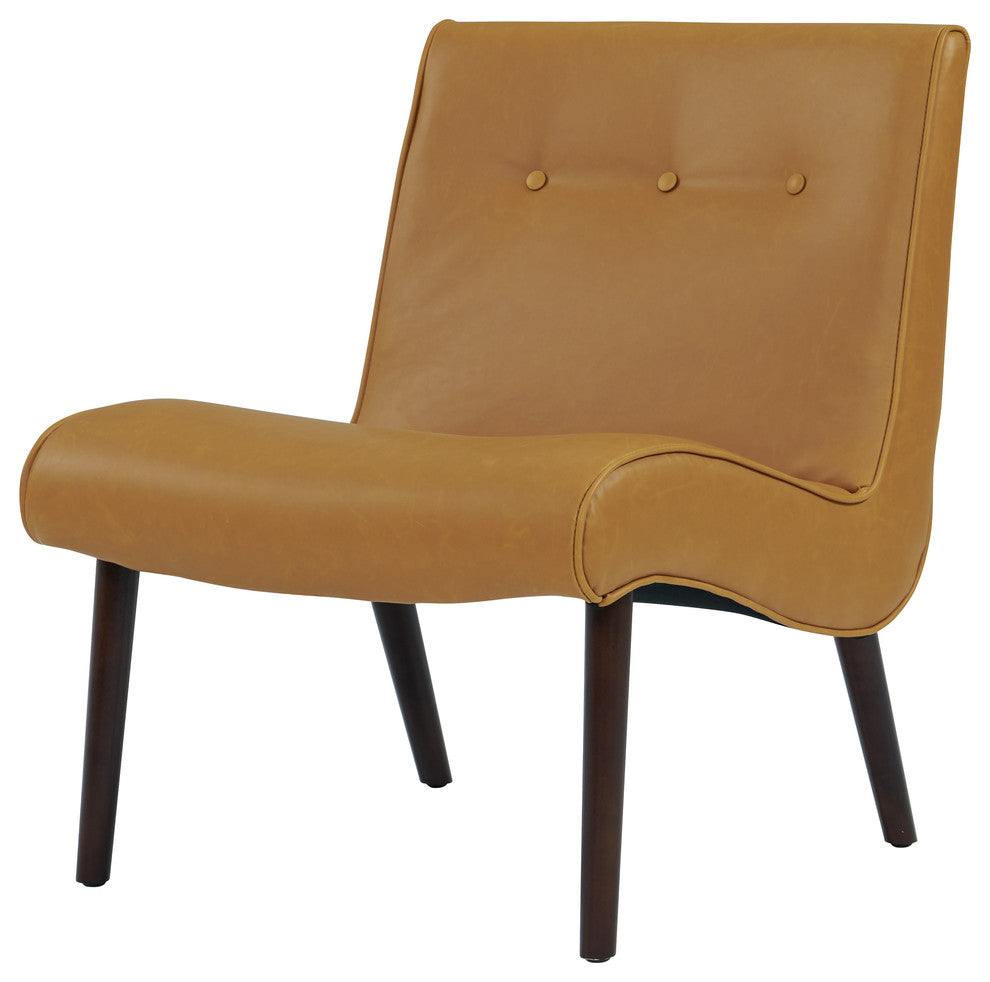 Alexis Accent Chair, Vintage Caramel, Faux Leather
