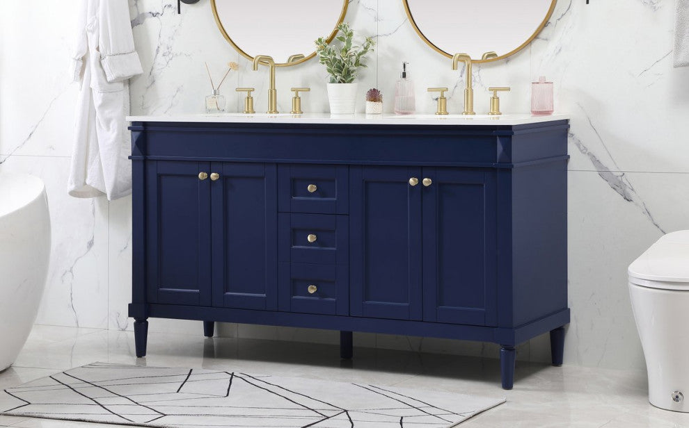Home Living 21" Transitional Blue-Light Bathroom Vanity