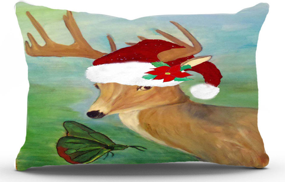 Holiday Pillow Sham, 40"x20", Santa Deer