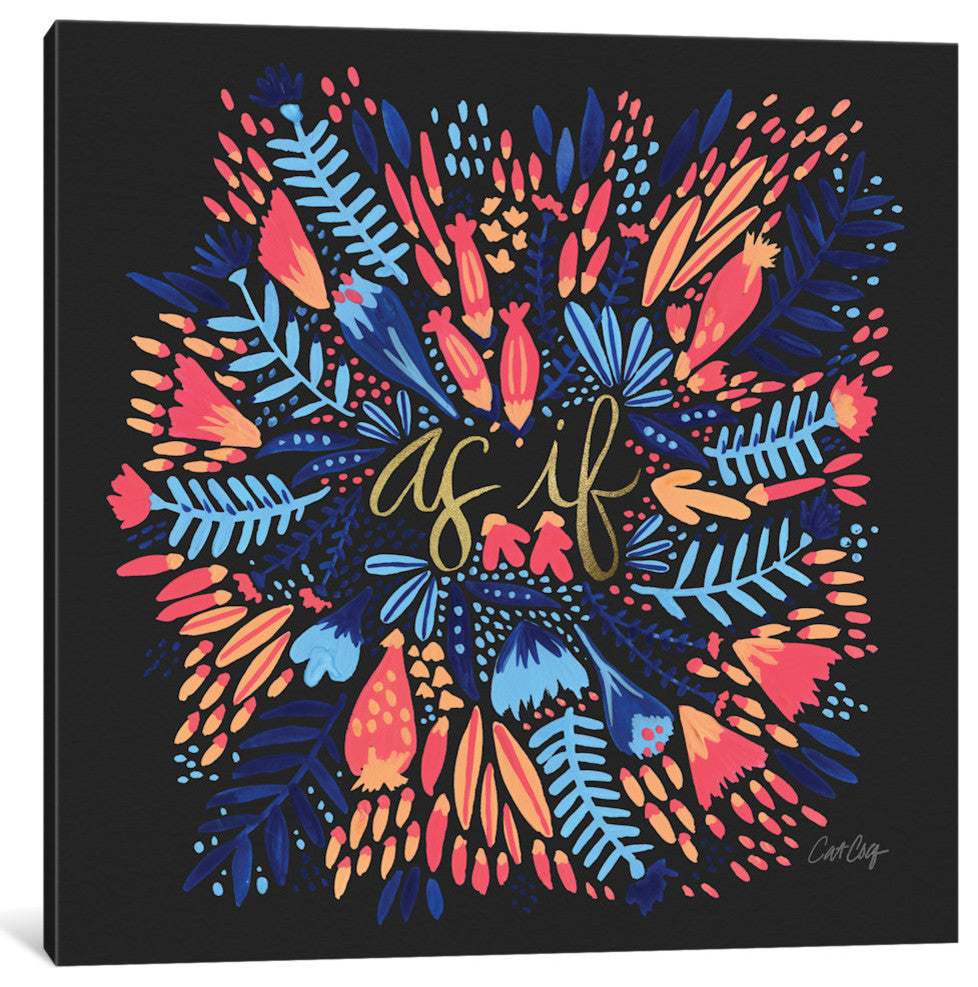 "As If Multi Black Artprint" by Cat Coquillette, 26x26x1.5