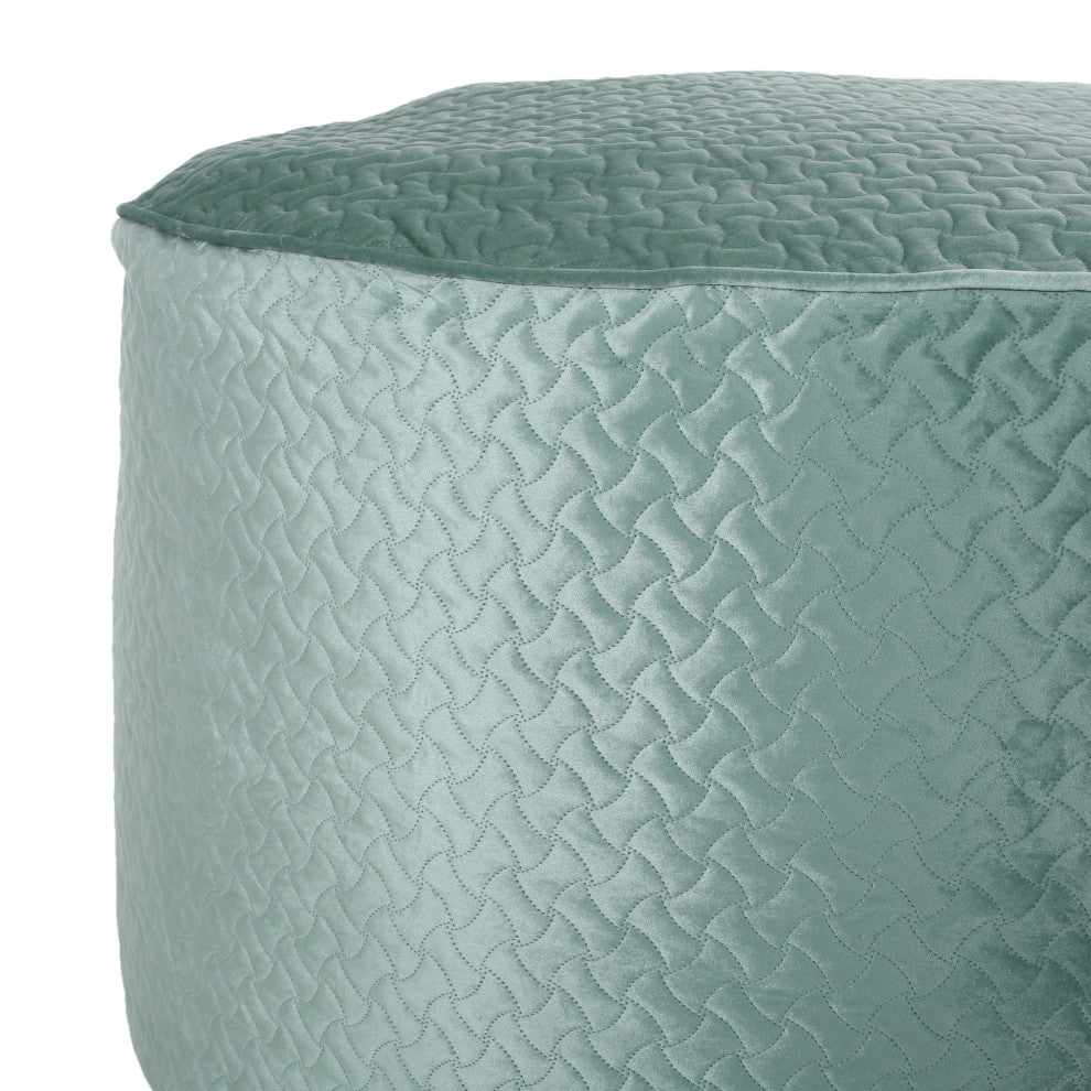 Denise Glam 4 Foot Velvet Quilt Patterned Beanbag, Teal