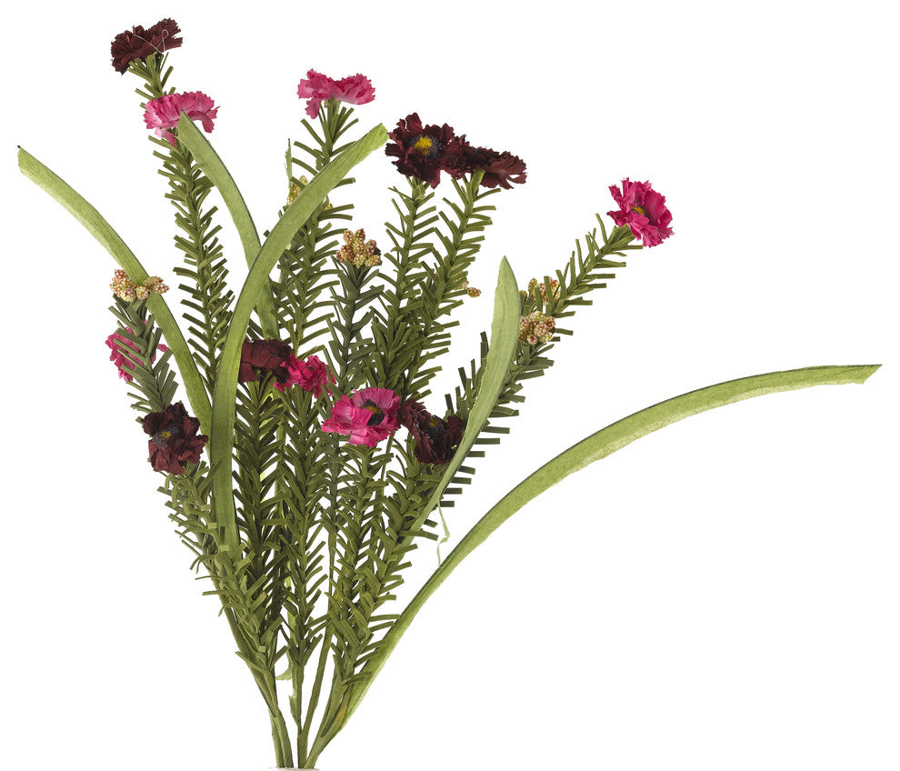 Light Pink Wild Flower Bush, Set of 3