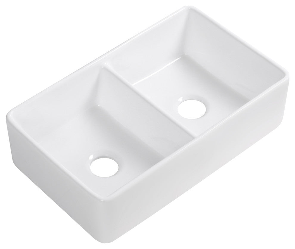 Trieste 32" Double Basin Farmhouse Apron Kitchen Sink