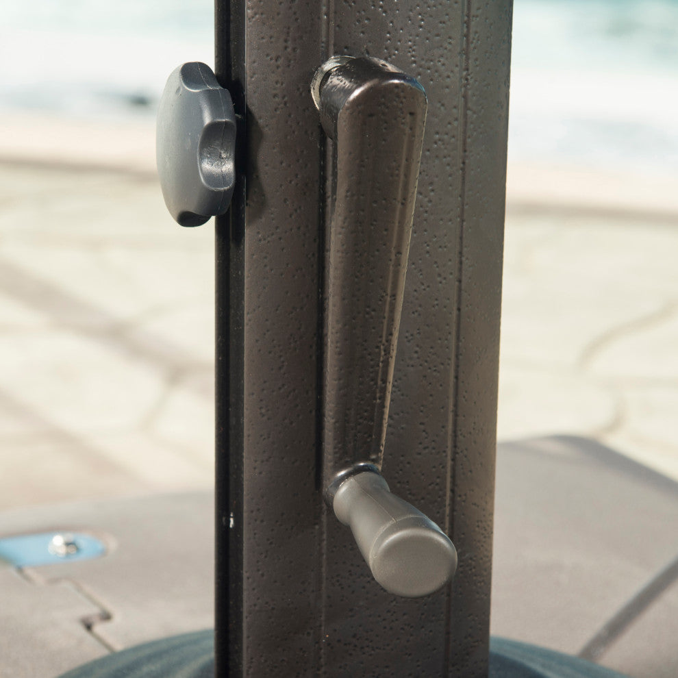 Modular 10ft Sunbrella Outdoor Round Patio Umbrella, Navy Blue