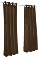 Canvas Bay Brown Sunbrella Outdoor Curtain with Grommets, 120"x50"