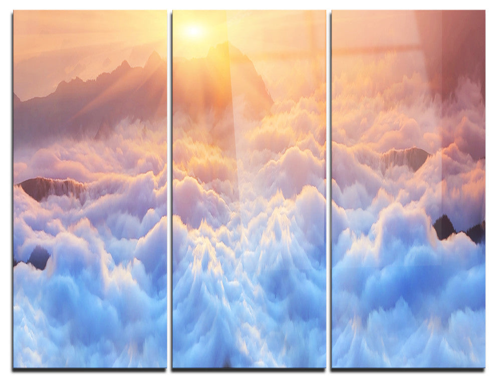 "Frosty Carpathian Mountains" Photo Metal Wall Art, 3 Panels, 36"x28"