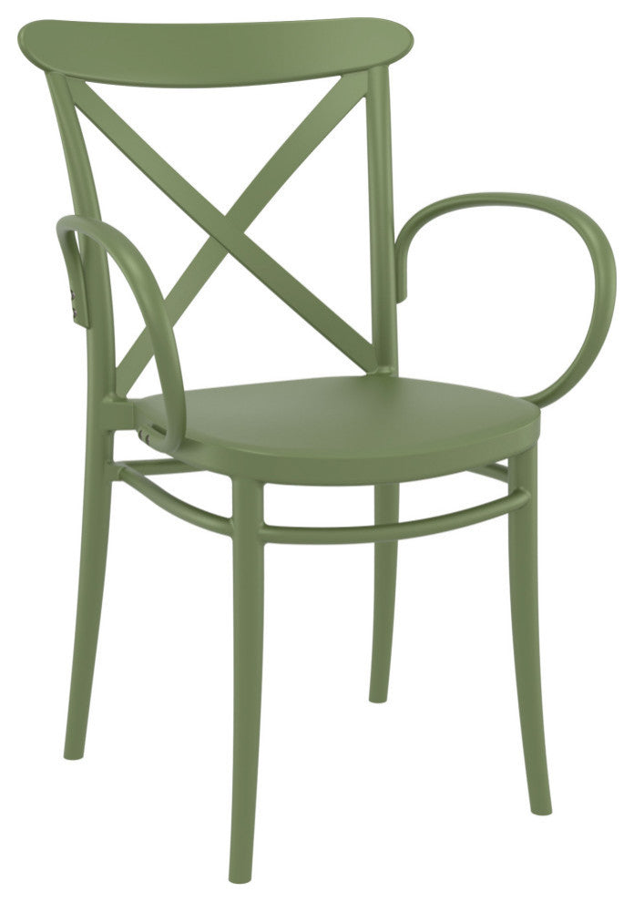 Cross XL Patio Dining Set With 4 Chairs Olive Green