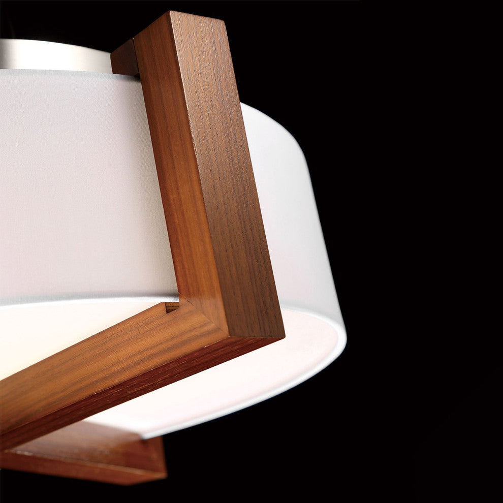Segment 22" LED Flush Mount 3000K, Dark Walnut