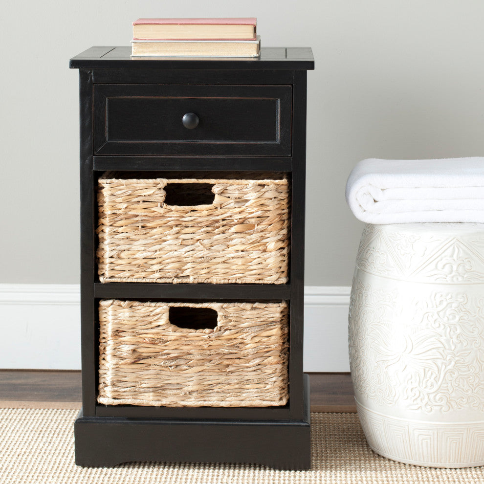 Safavieh Carrie Side Storage Side Table, Distressed Black