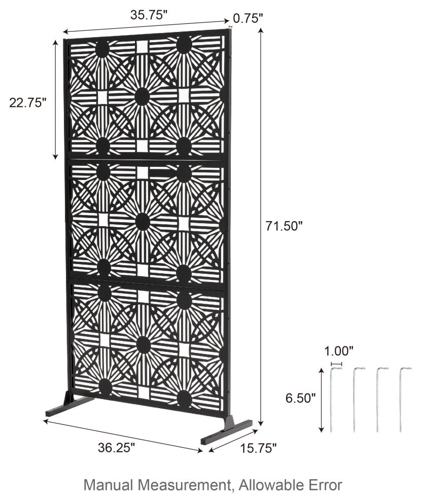 6ft Galvanized Steel Privacy Screen Fence