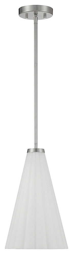 Bristol 1-Light Pendant, Matte Black, Satin Nickel