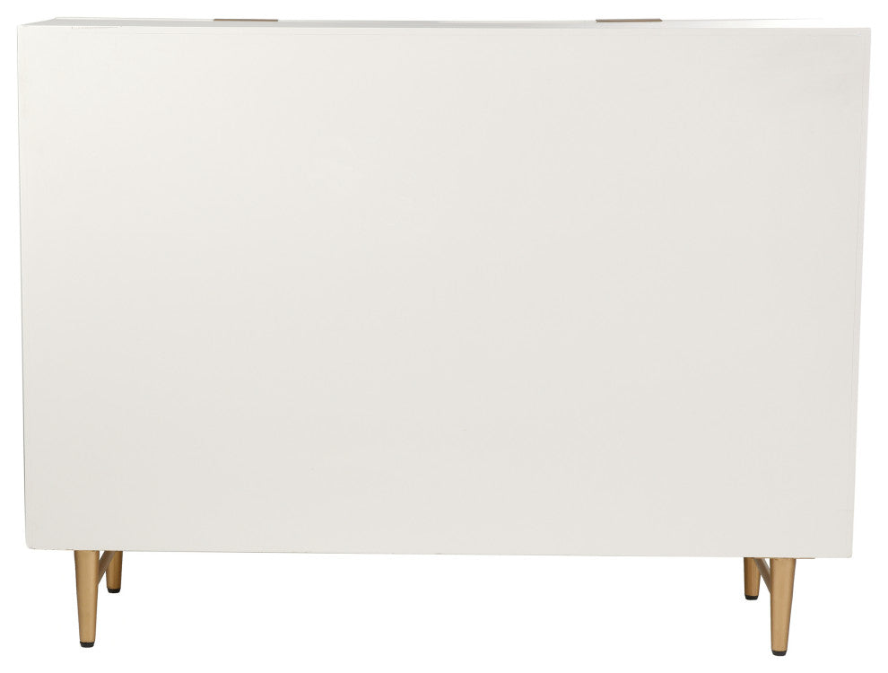 Lexi Six Drawer Accent Dresser With Gold Handles Cream and Gold Finish