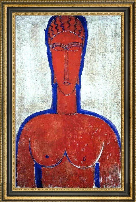 Amedeo Modigliani Big Red Buste, Framed, 18"x27"