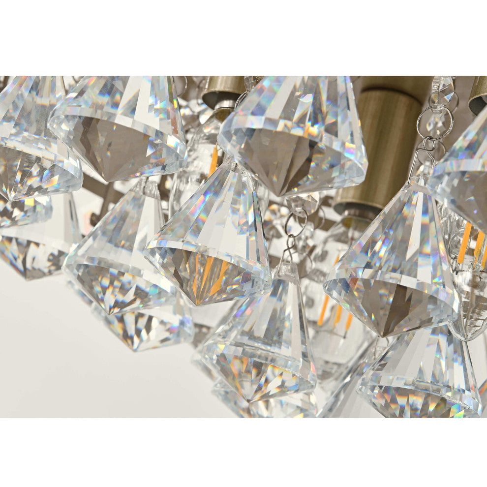 Madilynn Crystal Shade Champagne Flush Mount Chandelier