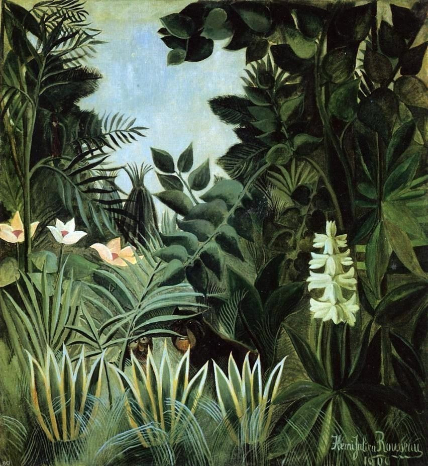 Henri Rousseau Exotic Landscape Premium Canvas Print