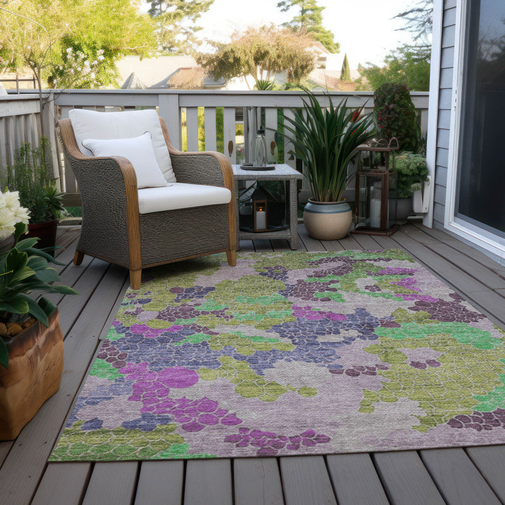Machine Washable Indoor/Outdoor Chantille ACN1906 Fern 5' x 7'6" Rug