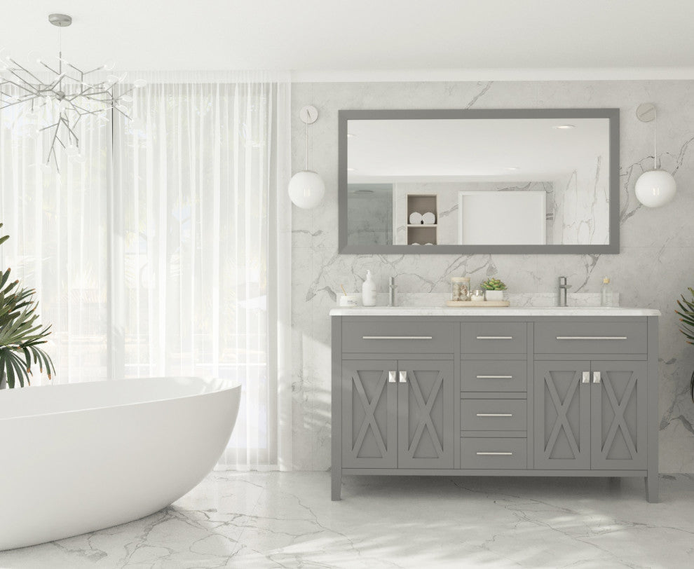 Wimbledon Vanity, Gray, 60"