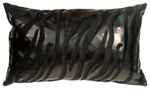 Pillow Decor - Black Tiger 12 x 20 Faux Fur Throw Pillow