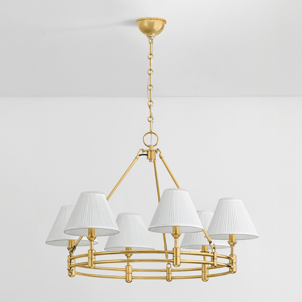 Hudson Valley Lighting Howard Chandelier By Mark D. Sikes, Aged Brass