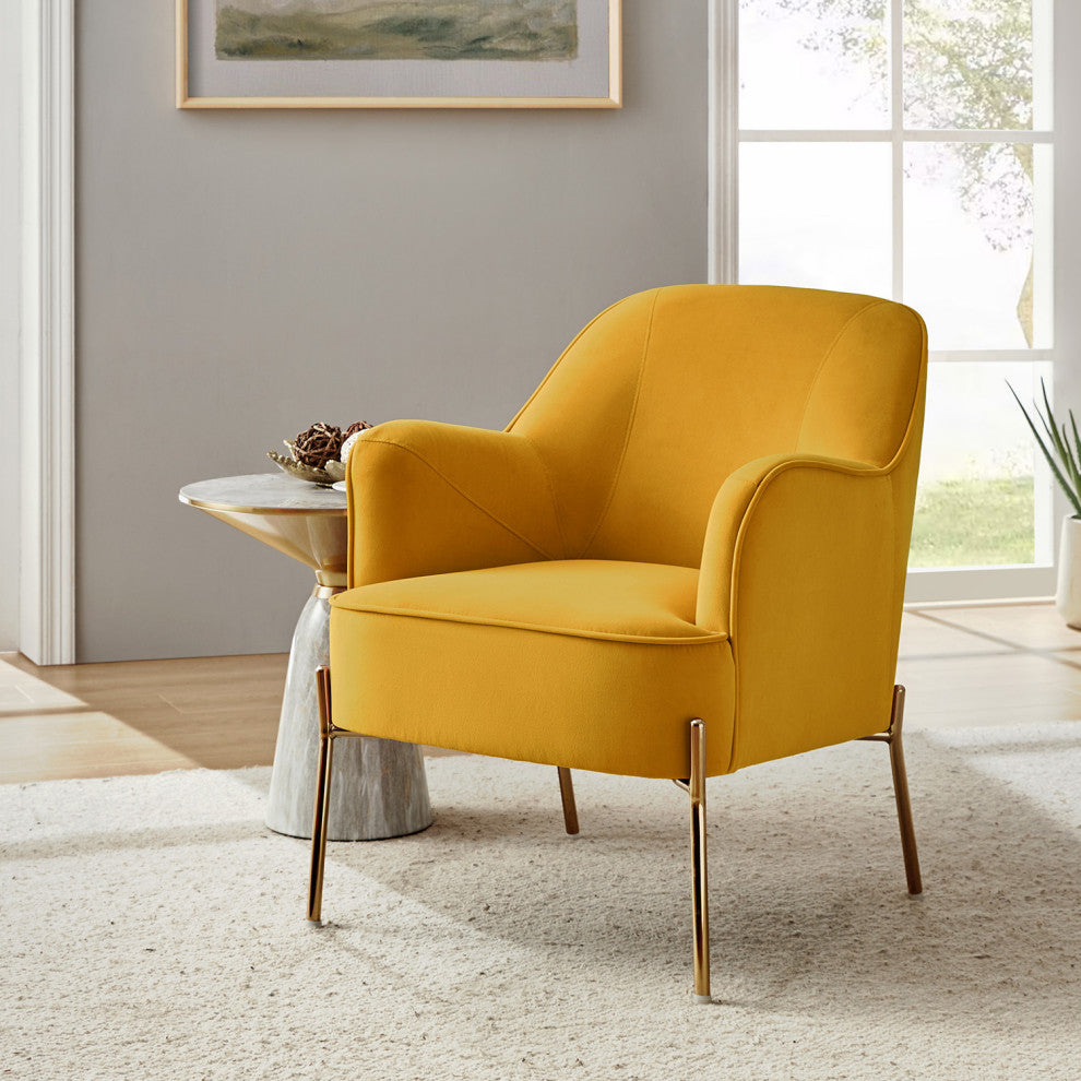 Nora Fabric Accent Chair, Mustard