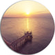 Boardwalk Over The Beach At Sunset, Sea Bridge Round Wall Art, 11"
