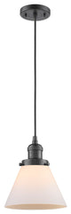 1-Light Large Cone 8" Pendant, Oil Rubbed Bronze, Glass: Matte White Cased