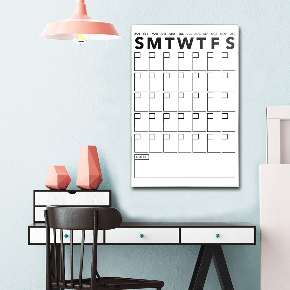Ready2HangArt Modern Dry Erase Monthly Calendar on ArtPlexi, 30"x20"