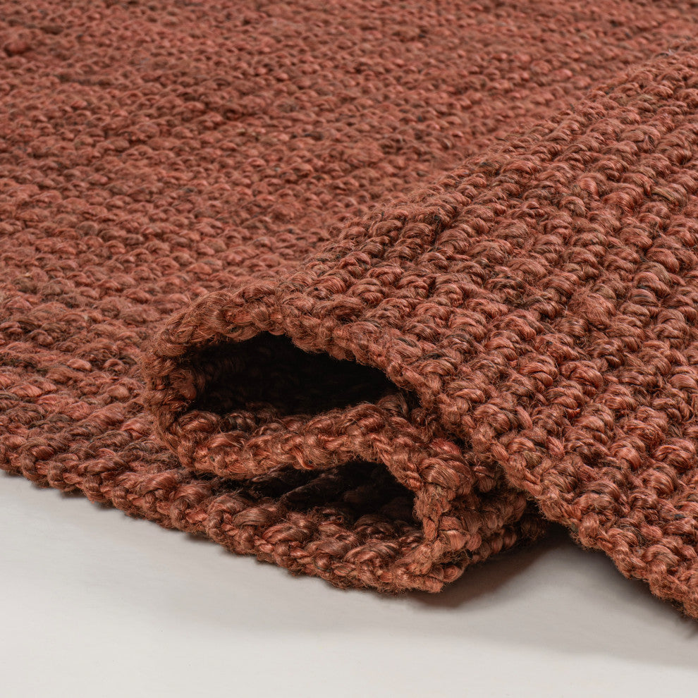 Pata Hand Woven Chunky Jute Terracotta 3 ft. x 5 ft. Area Rug
