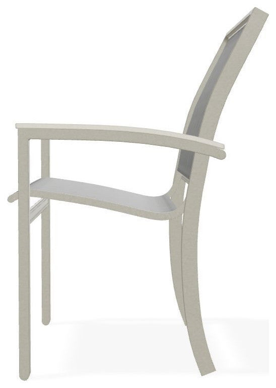 Bazza Sling Stackable Outdoor Dining Chair, Anchor/Storm