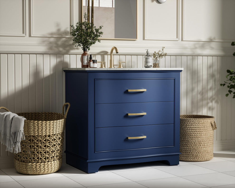 Home Living Knox 36" Single Bathroom Vanity, Blue