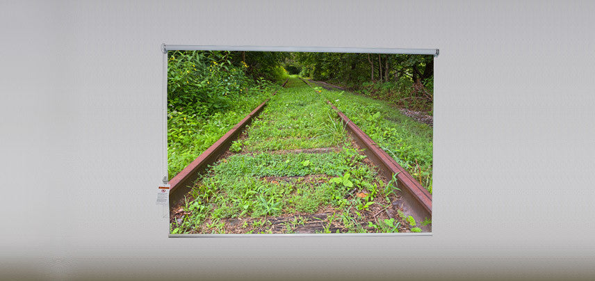 "Railway Track Green" Artwork, 6' Shade, Partial Sheer, Left