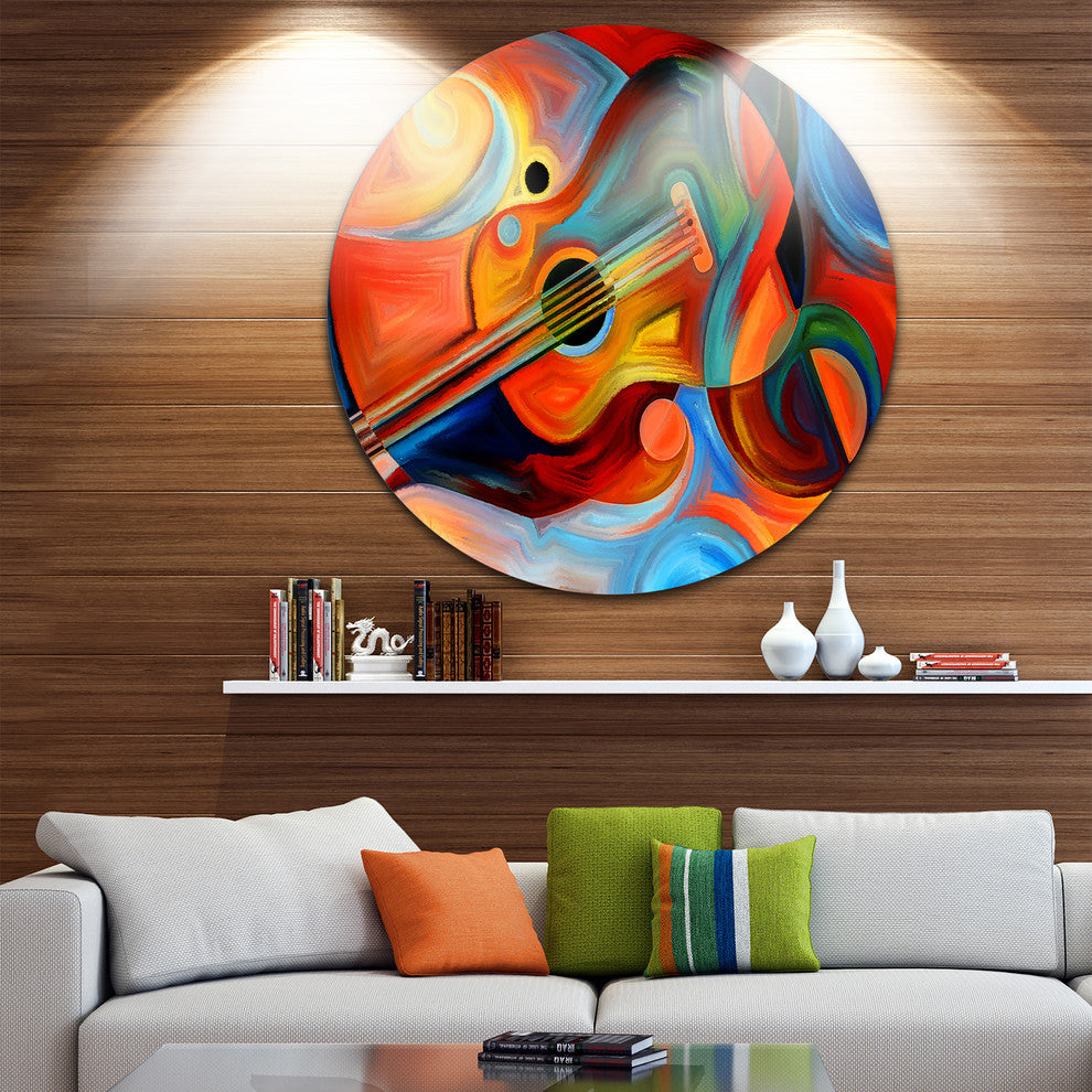 Music And Rhythm, Abstract Disc Metal Artwork, 23"