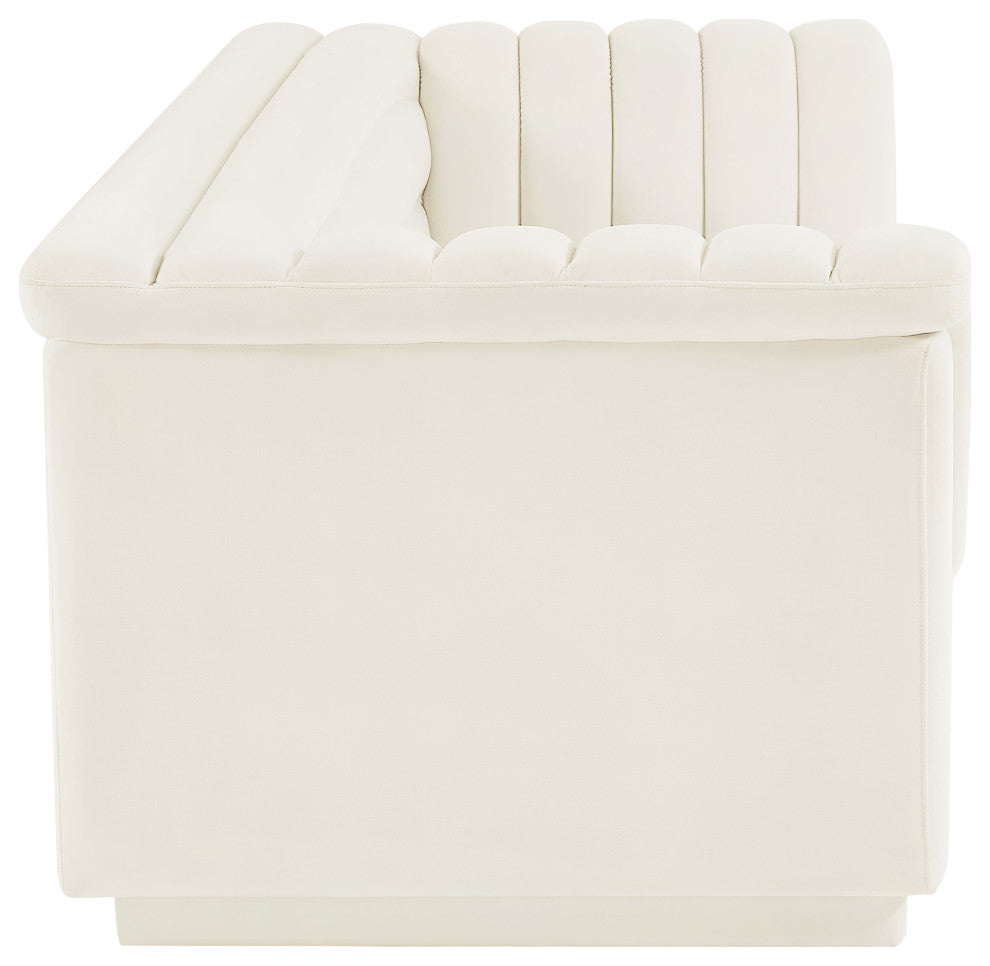 Cascade Upholstered Set, Cream, Velvet, Sofa