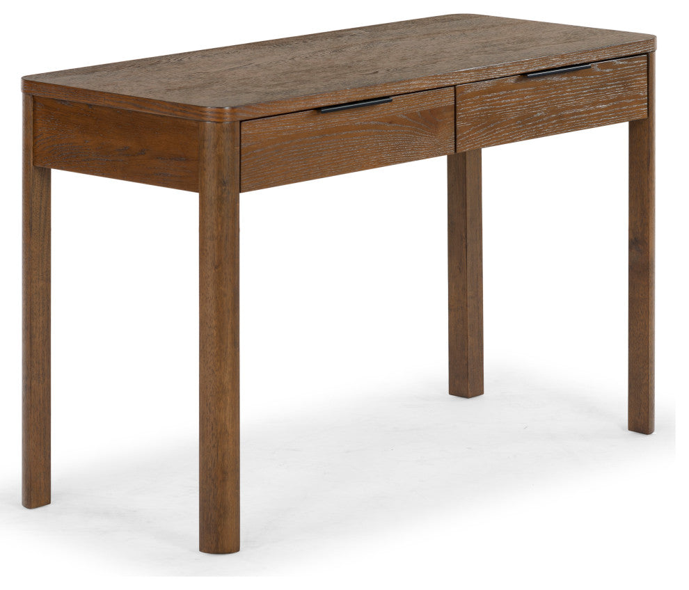 Safavieh Couture Gabrietta 2 Drawer Wood Desk, Medium Oak/Black