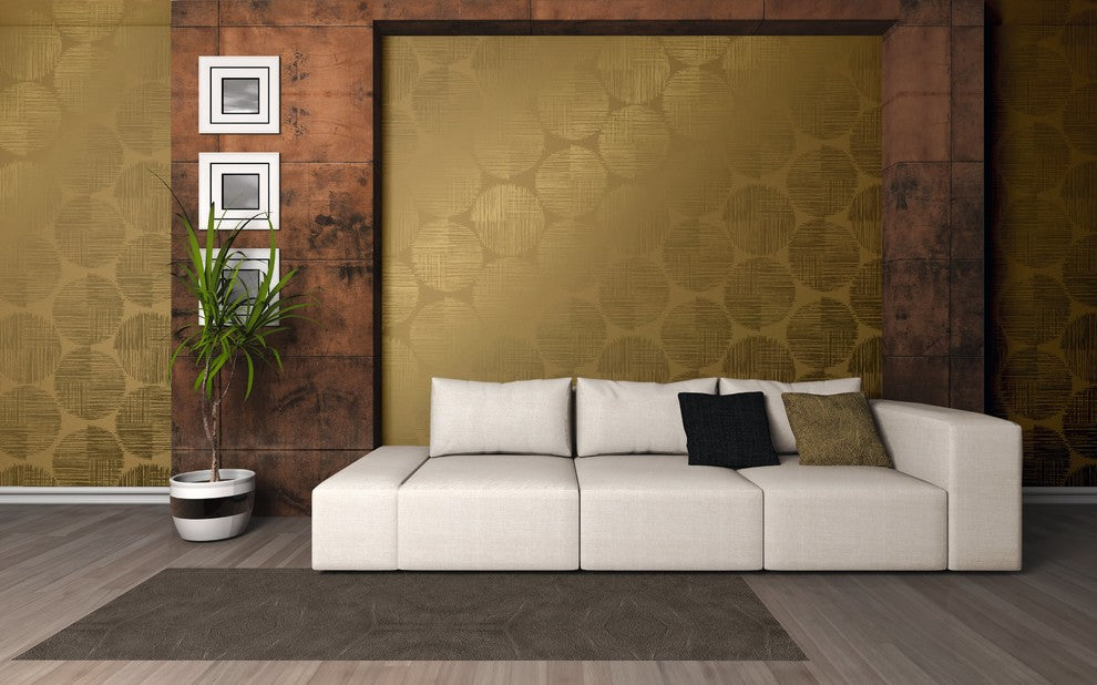 Spot 3, A Hint of Elegance Yellow, Metallic Wallpaper Roll, Modern Wall Decor