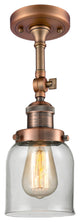 Small Bell 5" Semi-Flush Mount, Antique Copper, Glass: Clear
