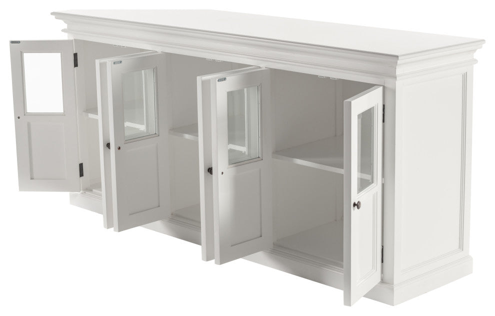 Classic White Halifax Buffet with 6 Glass Doors