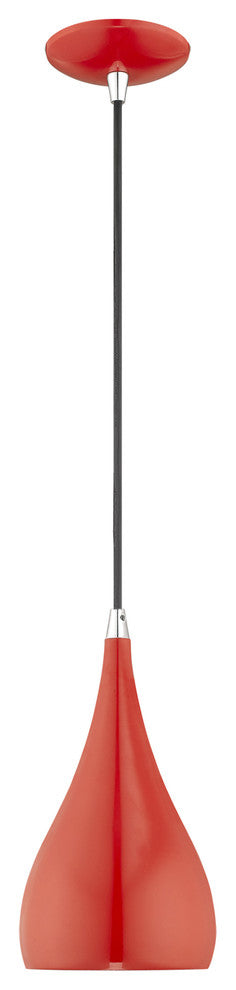 Livex Lighting Shiny Red 1-Light Mini Pendant
